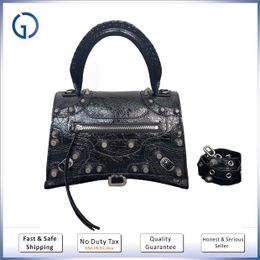 7A designer bag le cagole hourglass bag Rivet handbag cross body genuine leather shoulder tote bag big size 27cm