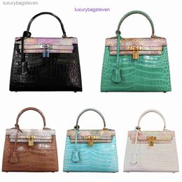 Classic Hremms Kelyys Designer Shoulder Bags Genuine Leather Messenger Bags Genuine Leather Womens Bag 2024 New Top Layer Cowhide Crocodile Have Real Logo