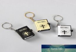 3pcsset Religious Christian Jesus Key Ring Mini Delicate Holy Bible Book Keychain Decoration Key Chain for Men Women Keys Holder9523127