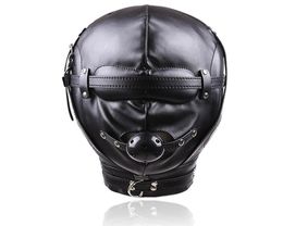 Bondage Sex Toys Headgear With Mouth Ball Gag BDSM Erotic Leather Sex Hood For Men Adult Games Sex SM Mask For Couples Ma30 S10247520320