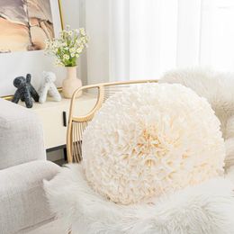 Pillow Luxury Handmade Floral Shape Cover Solid Colour Round/Square Pillowslip Home El Wedding Sofa Decorative