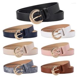 Belts Fashion Women Waist Belt Rhinestone Gold Buckle Elegant Waistband Ladies PU Leather For Dress Jeans