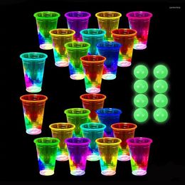 Party Decoration Light Up Disco Cups Balls LED Beer Cup Set Glowing Glitter Glow In The Dark Birthday