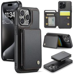 2in1 Detachable Leather Card Holder Wallet Case For iPhone 15 Pro Max 14 13 12 11 XR X, Magnetic Flip Kickstand RFID Blocking phone Cover