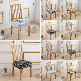 Chair Covers Stretch French Print Dining Cover Removable Non-slip Sofa Slipcovers For Home Decor Office Furniture Protector