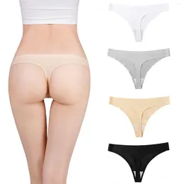 Women's Panties 2024 1 Pc Seamless Ice Silk Ladies Breathable Briefs Ultra-thin Thong Underwear Women Official Store Ropa De Mujer