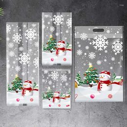 Gift Wrap 50/100pcs Christmas Cookie Seal Bags For Nougat Candy Biscuit Packaging Xmas Year Party Favours Clear Pouch