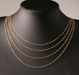 Fashion 18K gold plated and 925 sterling silver plated 2mm Wide Heavy Figaro Necklace Women Chains Men039s4245898