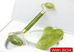 Natural Jade Roller With Gift Box Heart Guasha Scraping Board Slimming Face Lifting Facial Massager Facial Skin Beauty jllwbZ7294245