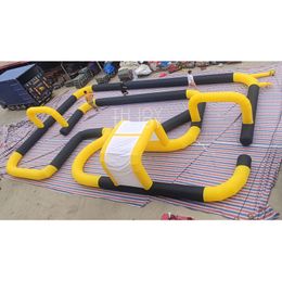 wholesale Free Delivery outdoor activities 20mLx15mWx2mH (66x50x6.5ft) yellow inflatable car race track go kart track outdoors