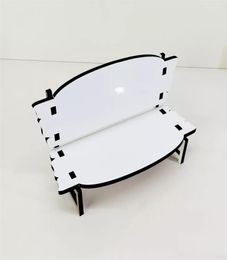 MDF Sublimation Memorial Bench Home Table Decorative Objects Blank Mini Chair White Festival Gift7792523