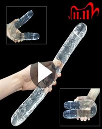 Double head Dildo Long Jelly Realistic Dildo Double Ended Dildo Flexible Big Penis for Women Masturbator Sex Toys for Lesbian Y2013992353