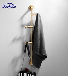 Solid Brass Coat Rack Adjustment Wall Mount Coat Hooks with 3456 Hooks for Hats Scarves Clothes Handbags Y2001089619907