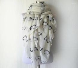 Scarves 10pcslot Fashion Women Penguin Scarf Animal Prints Long Shawl Lady Stripe For Four Seasons16532128