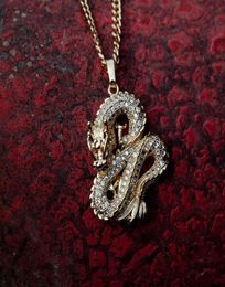 Pendant Necklaces 2022 Jewellery Dragon For Women Men Gold Colour Jewellery Cubic Zirconia Mascot Ornaments Lucky Symbol Gifts5943808