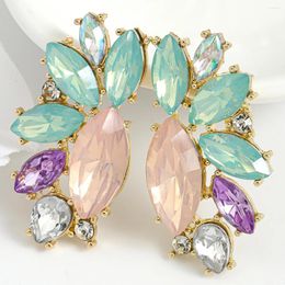 Dangle Earrings Lady Flower-Shaped Candy Coloured Rhinestone Colour Mixture Drop Are The Perfect Gift For Your Younger Self