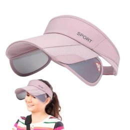 Sun Visor Hat Summer Ladies Cycling Sunshade Outdoor Sports Cap med utdragbara sidvisir för unga flickor kvinnor