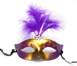 Mask Party Mask Gold Glitter Masks Venetian Unisex Sparkle Masquerade Plastic Half Face Mask Halloween Mardi Gras Costume Toy 6 Co7494188