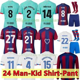23 24 Soccer jersey Camisetas de football soccer jerseys PEDRI LEWANDOWSKI GAVI 2023 2024 FC BALDE FERRAN RAPHINHA DEST football shirt men kit kids equipments