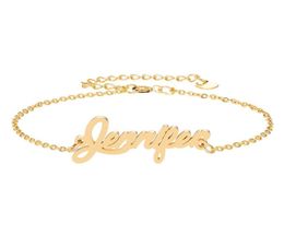 stainless steel engrave script name jennifer charm bracelets for women personalized custom bracelet charm link christmas gift224951127350