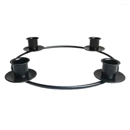 Candle Holders Round Iron Stand Candlelight Dinner Holder Candlestick Ornament