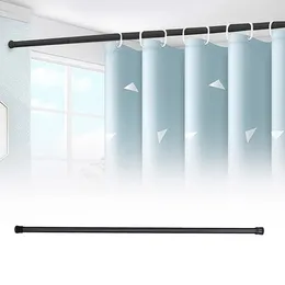 Shower Curtains No Punch Round Head Curtain Rod Hanging Clothes Drying Spray Bathroom Small