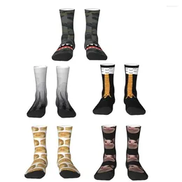 Women Socks Bread Sheeran Stockings Funny Memes Custom Autumn Anti Skid Unisex Climbing Comfortable
