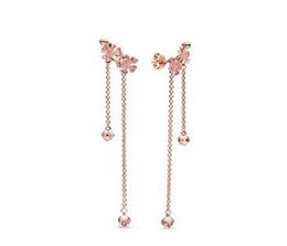 New 100% S925 Sterling Silver Romantic Peach Blossom Earrings European Style Fashion Jewellery For Women8880883