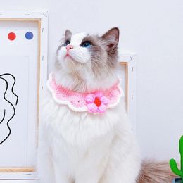 Dog Apparel Spring Collar Puffs Flower Cat Coil Bib Towel And Clothing Accessories