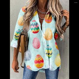 Women's Blouses Spring Shirt Women Eggs Graphic Shirts Streetwear Tops Fashion Autumn Blouse Loose Cardigan Long Sleeve Holiday Blusa Chic
