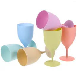 Mugs Plastic Cocktail Cups Wedding Glasses Tall Juice Glass Household Goblet Red Cup Multi-use Holiday Colourful