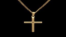 Hiphop Stainless Steel Chain Goldplated Cross Men Pendant Necklace Jewellery Necklace Nice Gift Women039s Sweater Chain Fashion 2796399