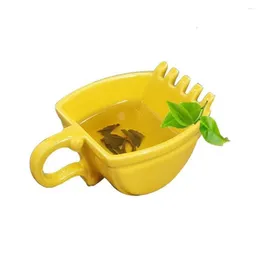 Mugs Coffee Cup Excavator Bucket Mug For Cafe Restaurant Kitchen Accessories Tea Yellow Orange Black Practical