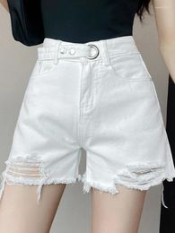 Women's Jeans Casual High Waist Elastic Denim Shorts Slim Fit Wrap Hip Pants 2024 Korean Fashion Clothing