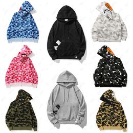designer hoodie men shark hoodie high street mens sweatshirt 3D Digital Print Full Zip Hooded sweatshirts Men Women Stylist 100% cotton hoodies