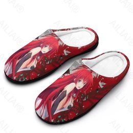 Slippers High School DxD Rias Gremory (15) Sandals Plush Casual Keep Warm Shoes Thermal Mens Womens Slipper House Anime Mule