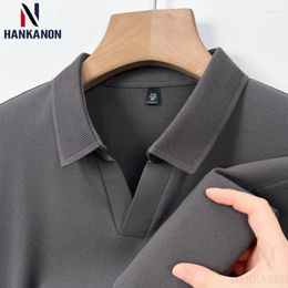 Men's Polos Men V-neck Polo Shirt Youth Short-sleeved T-shirt Harajuku Style Collar Design Equestrian Shirt.High-quality Cotton. 66%