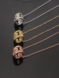 Luxury Designer Jewelry Women Necklace Women Circle Diamond Set Necklace Collar Gold Earrings Fashion Brand6587232