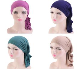 Muslim Women Hair Loss Hat Turban Chemo Cancer Modal Elastic Pirate Hat Headscarf Inner Bonnet Beanies Skullies Headwrap New1090073