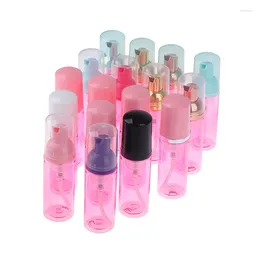 Storage Bottles 1pc 60ML Transparent Pink Plastic Bottle Soap Mousse Travel Portable Foam Cleaning Washing Dispenser Sub-bottle Tool