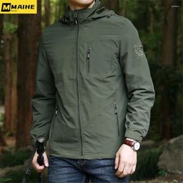 Men's Jackets Outdoor Jacket Men Waterproof Coat Fashion Casual Army Green Camping Male Outerwear Windbreaker Big Size 5X