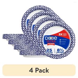 Disposable Dinnerware (4 Pack) Dixie Ultra Paper Plates Multicolor 8.5in 25 Count