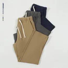 Men's Pants Spring/summer Twill Cotton Casual Basic Straight Leg Loose Foot Side Zipper Sports Sanitary