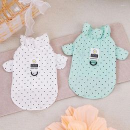 Dog Apparel Korean Version Shirt Pet Summer T-shirt Yorkshire Two Legged Clothing Spring Polka Dot Vest Puppy Cardigan S-XXL