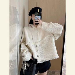 Women's Hoodies Hoodie Women Autumn Loose Patchwork Top Coat Slight Strech Kawaii Clothes Sweatshirt Streetwear Plus Size K