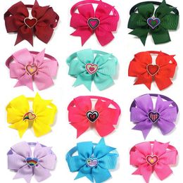 Dog Apparel 50/100pcs Valentine's Day Puppy Bow Tie Necktie Adjustable Pet Grooming Cat Collar Accessories For Small