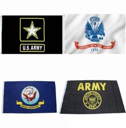 3X5 Foot American Navy Flag US Army Gold Crest Flags Canvas Header Double Stitched Outdoor Military Flags With Brass Grommets7155335