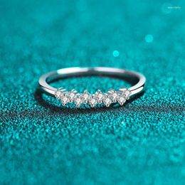 Cluster Rings Luxury Platinum Pt950 Ring For Women 16.5 Points Moissanite Diamond Small Row Wedding Fine Jewellery Gift