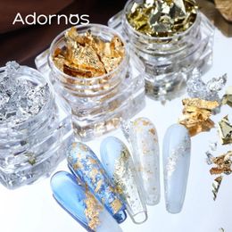 Nail Art Decorations Charms Gold Sliver Foil Glitter Sequin Decoration Leaf Flake Sheet Shiny Copper Paper Gilding DIY Accessories