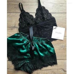 Home Clothing Lace Silk Sleepwear For Women Pajamas Set Sexy Lingerie Crop Tops Shorts Babydoll Nightwear S/M/L/XL/2XL